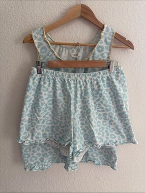 BedHead Print Stretch Organic Cotton Jersey Tank Shorts Pajamas Size M